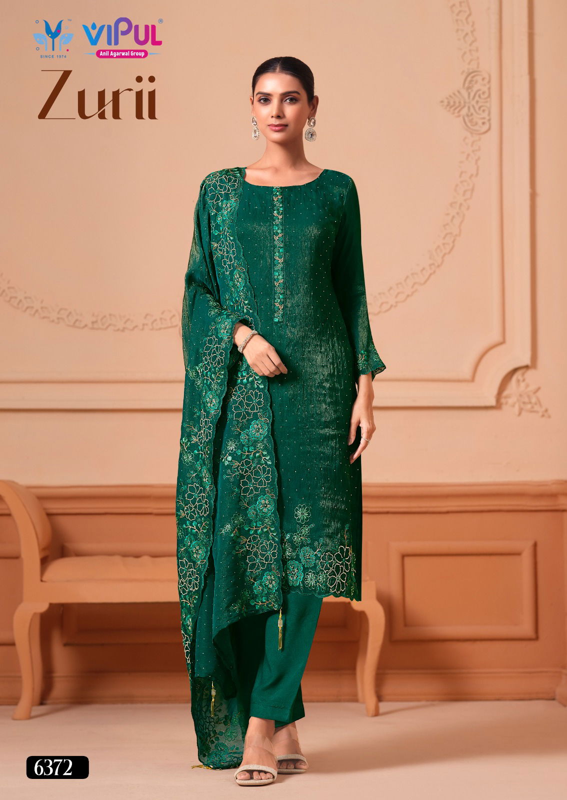 Zurii By Vipul Martini Gold Embroidery Salwar Suits Exporters In India